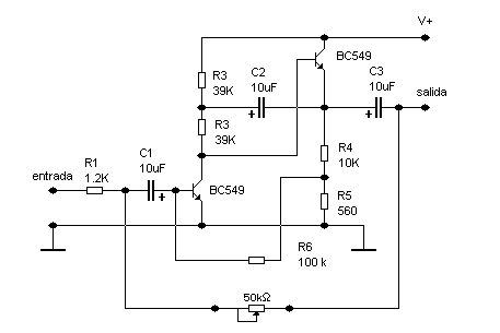 Preamplificador para micr&oacute;fono bajo ruido